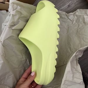 Brand new neon green Yeezy slides